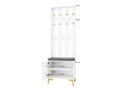 Outlet Merax Conjunto de sapateira com sapateira, cabideiro - 60,5x35,2x180,5 cm + 83x35x101 cm - Aglomerado - Branco