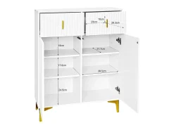 Outlet Merax Conjunto de sapateira com sapateira, cabideiro - 60,5x35,2x180,5 cm + 83x35x101 cm - Aglomerado - Branco