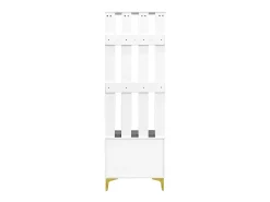Móvel De Arrumação|Sapateira|Hauss Spole Conjunto de sapateira e bengaleiro - 4 portas, 2 gavetas, banco e ganchos - e dourado Branco