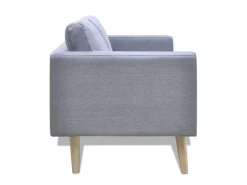 Helloshop26 Conjunto de sofá de 2 lugares para sala de estar/sala de TV/interior residencial e conjunto de sofá de 3 lugares em tecido cinza claro 02_0020260^ Sofá