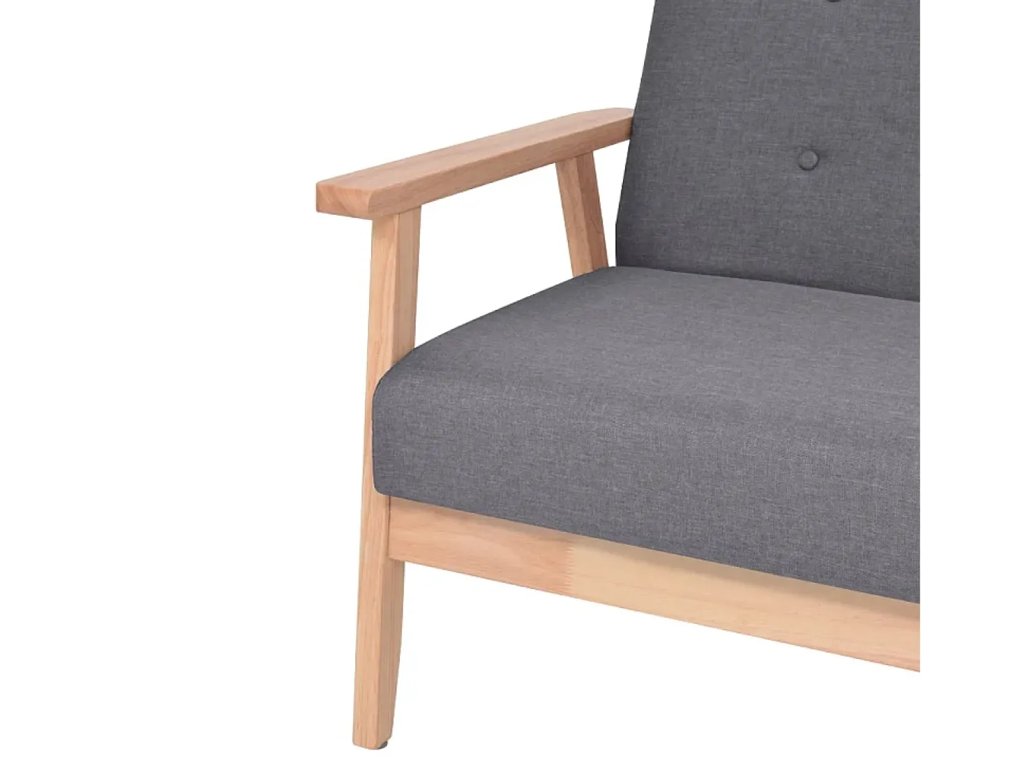 Helloshop26 Conjunto de sofá de 2 lugares para sala de estar sala de visitas casa ambientes internos tecido cinza escuro 02_0019653^ Sofá