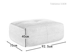 Online DripeX Conjunto de Sofá Modular de Veludo Cannelado: Ottomã - 92.5x75x44cm - Cinza Cinzento