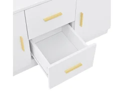 Best ModernLuxe Conjunto de vestiário de entrada 90x40x180cm - com móvel para sapatos e espelho - 2 gavetas e 2 portas - com prateleiras - Branco