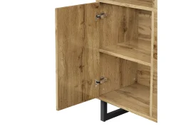 Clearance ModernLuxe Conjunto de vestiário de entrada 110x38x186 cm - 3 portas e 2 gavetas - guarda-roupa com cabide - Painel acolchoado - Natural Natural claro