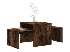 Mesa De Centro* Conjunto mesas centro 100x48x40 cm derivados madeira cor fumado Castanho