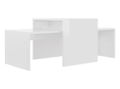 Mesa De Centro* Conjunto mesas centro 100x48x40cm contrapla. brilhante PT813506 Branco