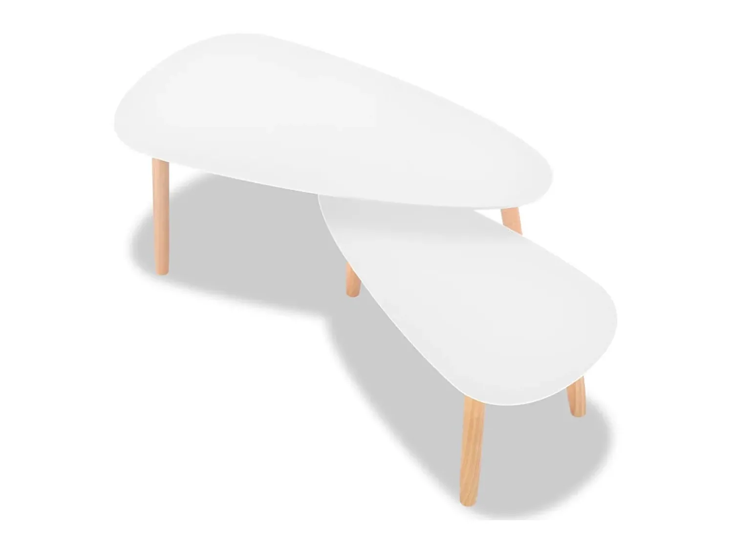 Mesa De Centro| Conjunto mesas de centro 2 pcs pinho maciço PT894476 Branco