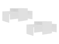 Mesa De Centro| Conjunto mesas de centro 100x48x40 cm derivados madeira Branco