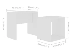 Discount Conjunto mesas de centro derivados de madeira Branco