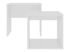Mesa De Centro|vidaxl Conjunto mesas de centro derivados de madeira Branco