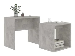 Mesa De Centro* Conjunto mesas de centro derivados de madeira cinza cimento PT931064 Cinzento