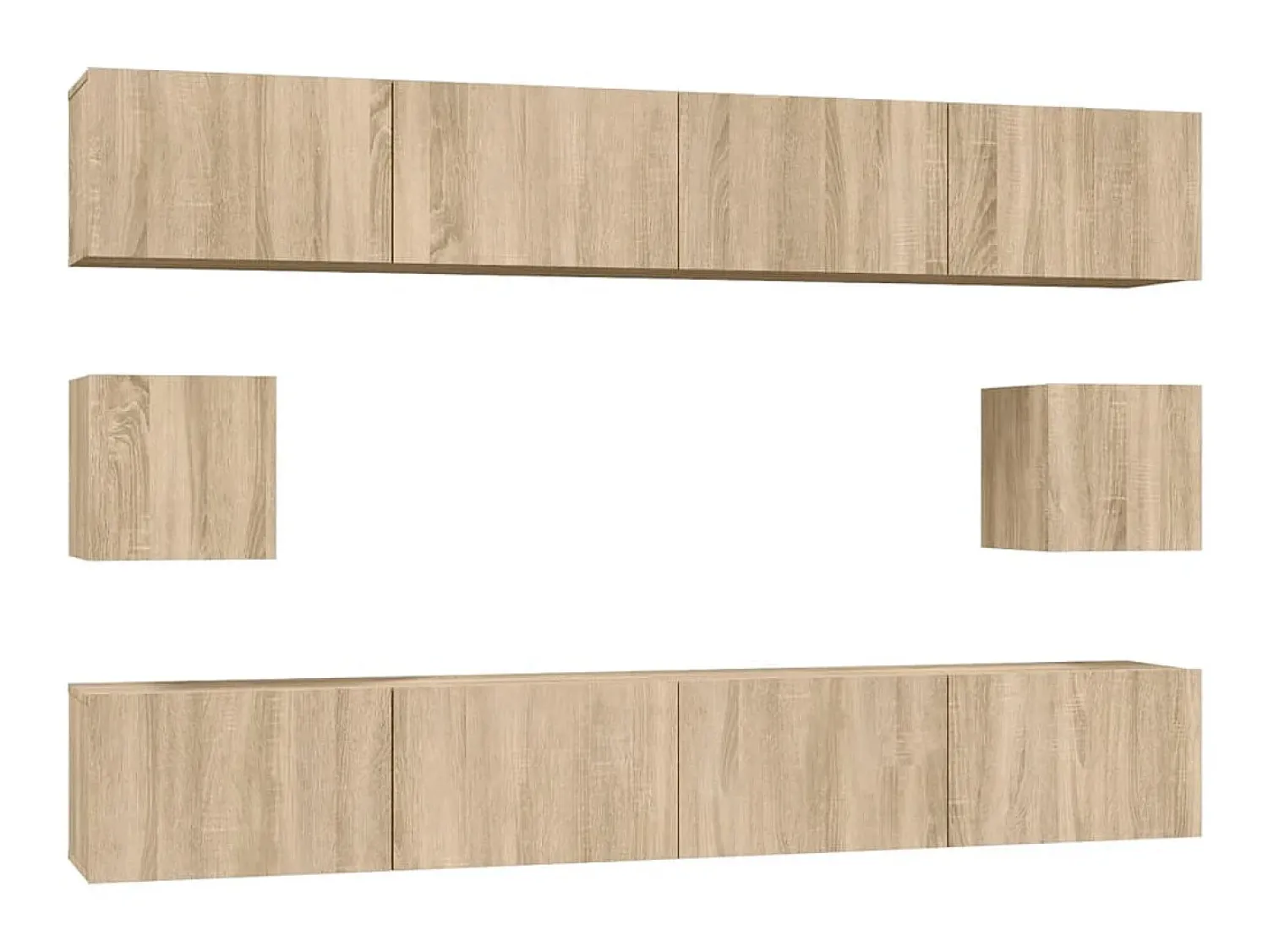 Conjunto móveis de TV 6 pcs madeira processada carvalho sonoma PT993203^ Móvel De Tv