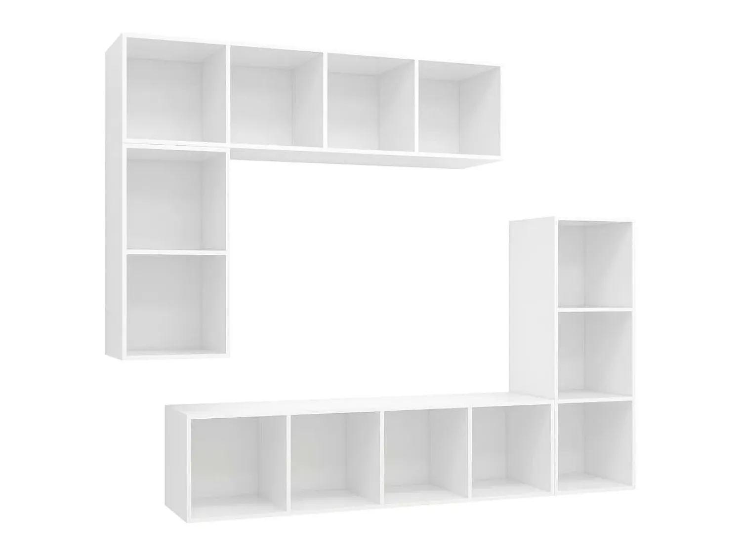 Móvel De Tv* Conjunto móveis de TV 4 pcs madeira processada PT795455 Branco