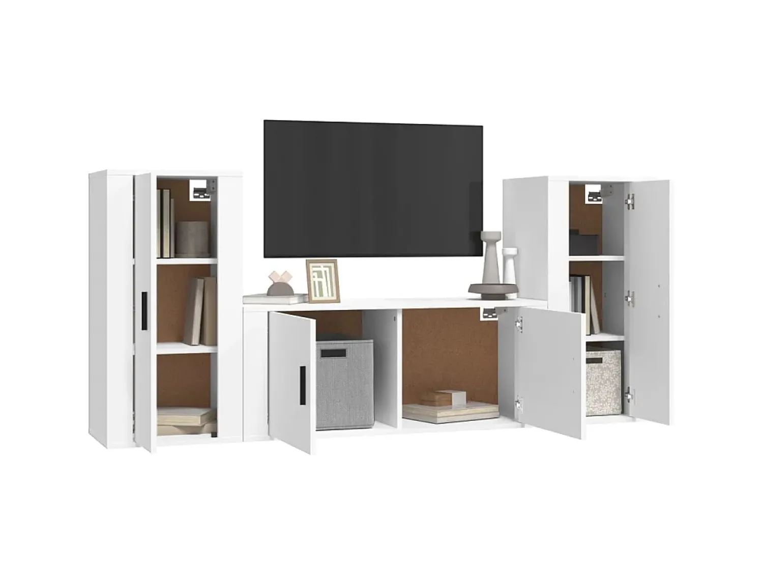 Sale Conjunto móveis de TV 3 pcs madeira processada PT896617 Branco