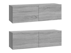 Móvel De Tv* Conjunto móveis de TV 3 pcs madeira processada sonoma cinza PT454743 Cinzento