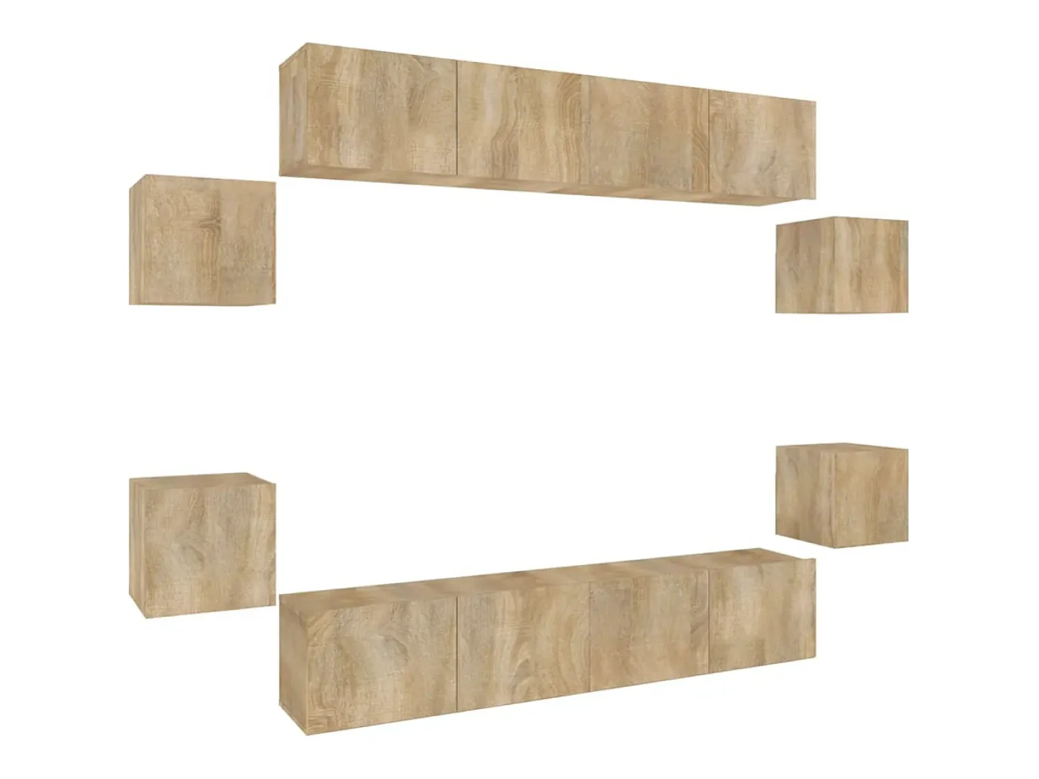 Conjunto móveis de TV 8 pcs madeira processada carvalho sonoma PT247517^ Móvel De Tv