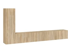 Móvel De Tv| Conjunto móveis de TV 3 pcs madeira processada carvalho sonoma PT590363 Castanho