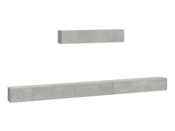 Móvel De Tv| Conjunto móveis de TV 6 pcs madeira processada cimento PT781339 Cinzento