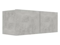 Móvel De Tv| Conjunto móveis de TV 7 pcs madeira processada cimento PT607440 Cinzento