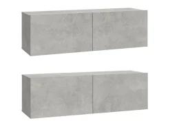 Conjunto móveis de TV 4 pcs madeira processada cimento PT200364 Cinzento