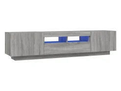 Móvel De Tv| Conjunto móveis de TV 2 pcs c/ LEDs madeira -claro PT772081 Cinzento