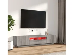 Móvel De Tv| Conjunto móveis de TV 2 pcs c/ LEDs madeira -claro PT772081 Cinzento