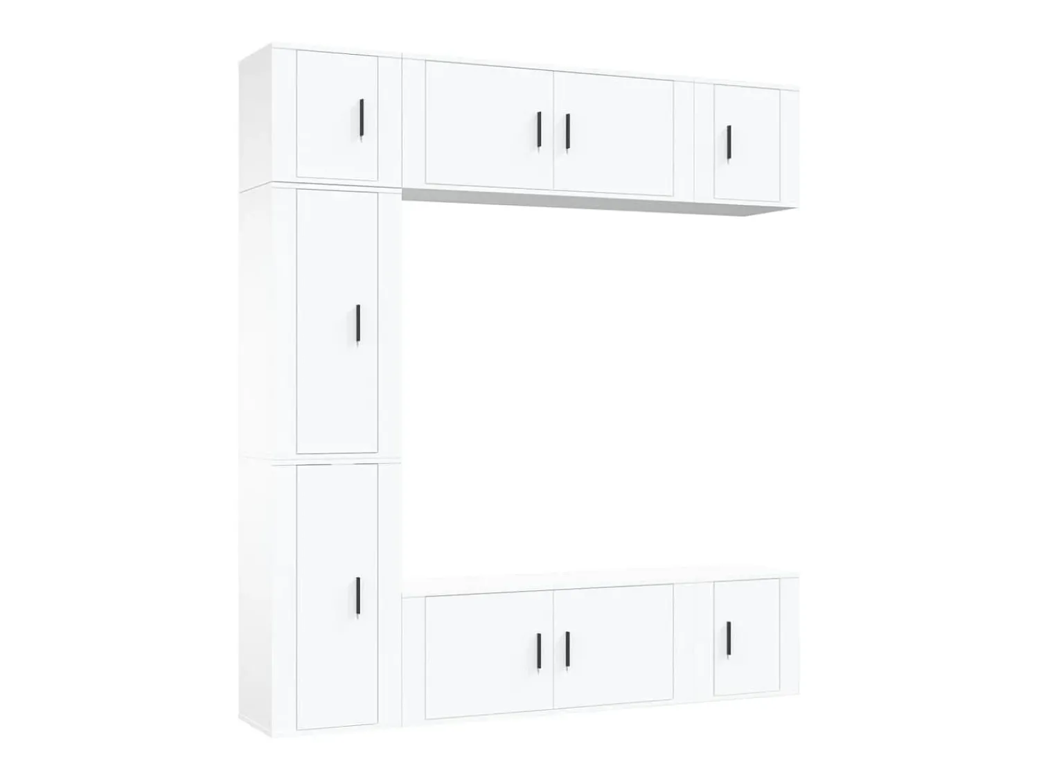 Outlet vidaxl Conjunto móveis de TV 7 pcs madeira processada Branco