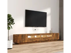 Móvel De Tv| Conjunto móveis de TV 3pcs c/ LEDs madeira carvalho fumado PT889745 Castanho