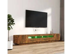 Móvel De Tv| Conjunto móveis de TV 3pcs c/ LEDs madeira carvalho fumado PT889745 Castanho
