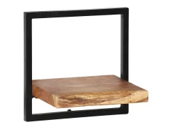 vidaxl Conjunto prateleiras de parede 5 pcs madeira acácia maciça/aço Castanho