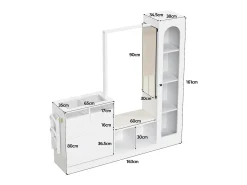 Móvel De Entrada|ModernLuxe Conjunto vestiário de entrada 163×35×161 cm - com cabideiro e espelho - banco e móvel para sapatos - com iluminação LED - Branco