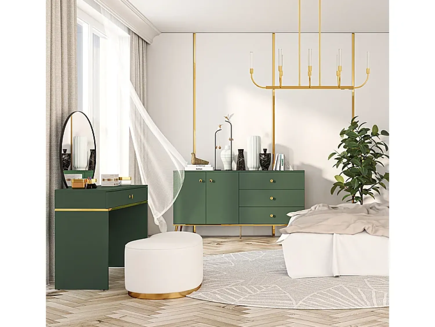 Consola|Petits-Meubles Consola 1 gaveta Thalia 79cm Verde