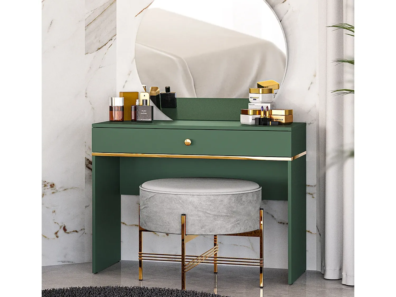 Consola|Petits-Meubles Consola 1 gaveta Thalia 79cm Verde