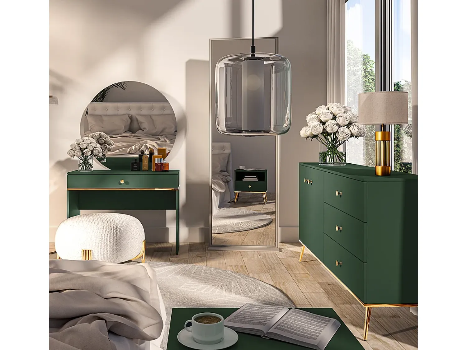 Consola|Petits-Meubles Consola 1 gaveta Thalia 79cm Verde