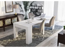 Dmora Consola 0, Mesa de jantar extensível até 10 lugares, Consola moderna com extensões, 90x52h78 cm, Branca^ Consola