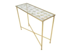 Best CONSOLA BORBOLETAS VIDRO CM 100X35X80 Dourado