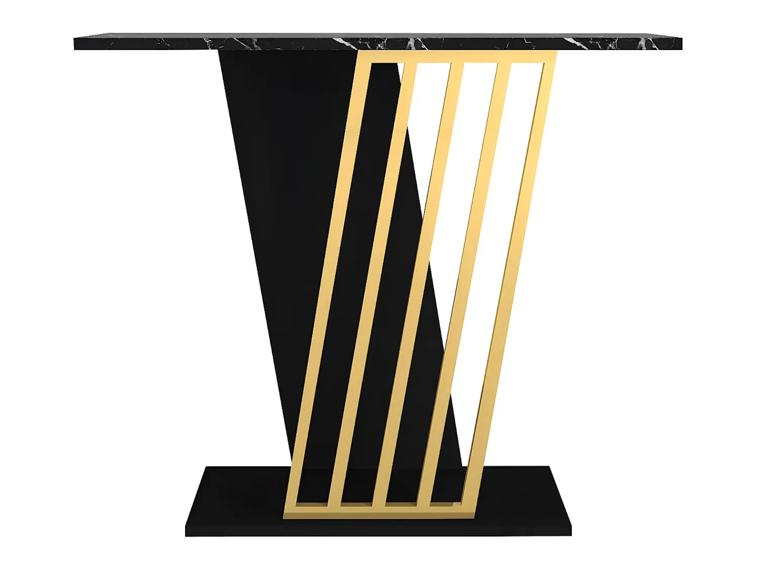 Consola|Vente-unique Consola cor efeito mármore preto e dourado - ORSONA Preto / Dourado