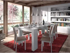 Dmora Consola Diluna, Mesa de jantar extensível, Mesa com extensões multiusos extensíveis até 10 lugares, 51/237x90h78 cm, Brilhante^ Consola