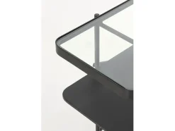 Consola* Consola em metal com tampo de vidro Preto