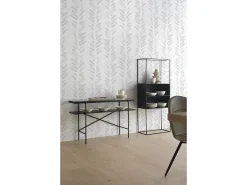 Discount Consola em metal com tampo de vidro Preto