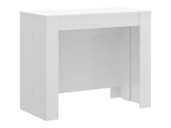 Consola*Dmora Consola extensível Cognolo, Mesa de jantar multiusos, Consola extensível multiposições com suporte de extensão incluído, 54/239x90h77 cm, Branco