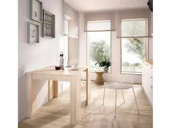 Hot Dmora Consola extensível Cognolo, Consola extensível multiposições, Mesa de jantar multiusos, 54/239x90h77 cm, Carvalho Natural claro