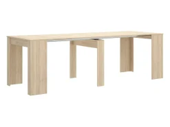 Hot Dmora Consola extensível Cognolo, Consola extensível multiposições, Mesa de jantar multiusos, 54/239x90h77 cm, Carvalho Natural claro