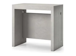Consola|Dmora Consola extensível Detound, Mesa de jantar extensível, Consola multiuso com extensões, 100% Fabricado em Itália, 186x80h76 cm, Cimento Cinzento