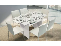 Dmora Consola extensível Dgalles, Mesa de jantar com abertura para livro, Consola multiuso extensível, 100% Fabricado em Itália, 120x70h75 cm,^ Consola