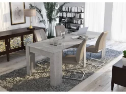 Dmora Consola extensível Dpanozz, Mesa com extensões, Consola multiusos, Mesa de jantar extensível até 10 lugares, 90/237x51h78 cm, Cimento^ Consola