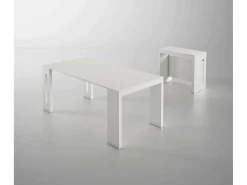 Dmora Consola extensível Glicine, Mesa de jantar extensível, Consola multiusos com extensões, 100% Fabricado em Itália, 186x80h76 cm,^ Consola