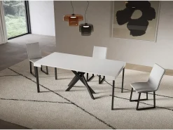 Clearance ITAMOBY Consola extensível 90x40/196 cm Saki Pequenas pernas brancas cinza antracite Branco