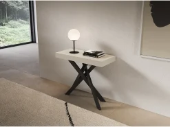 Online ITAMOBY Consola extensível 90x40/300 cm Saki Premium caxemira pernas antracite Bege