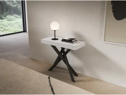 ITAMOBY Consola extensível 90x40/300 cm Saki freixo pernas antracite^ Consola